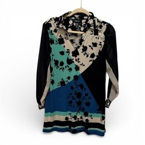 Style & Co. floral pattern tunic shirt dress Women’s Petite Medium